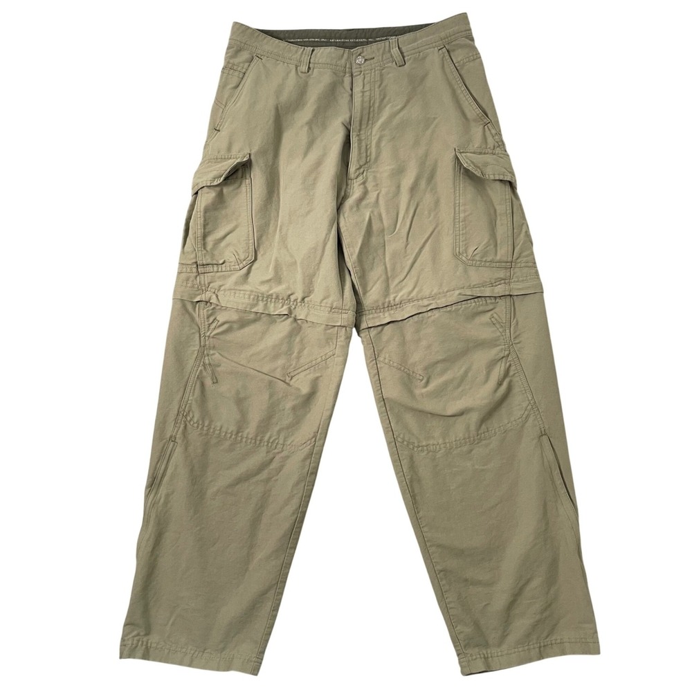 REI Convertible Cargo‎ Pants Mens 33x31 Khaki Tan Zip Off Hiking Shorts Gorpcore
